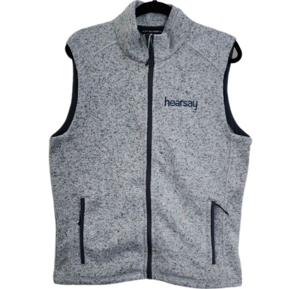 Port Authority Mens Grey Sweater Fleece Full Zip Vest Hearsay Size M F228